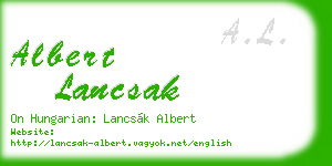 albert lancsak business card