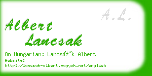 albert lancsak business card